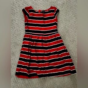 Gap kids red and navy striped dress, size 10 EUC